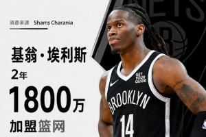 骑士清人！Shams：基翁·埃利斯和篮网签下2年1800万全额保障合同